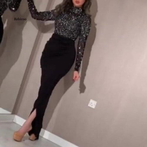 Woman Dress Party Elegant Feather Evening Dress Chiffon Pearl Mermaid New Gown Dresses Formal Partie Prom