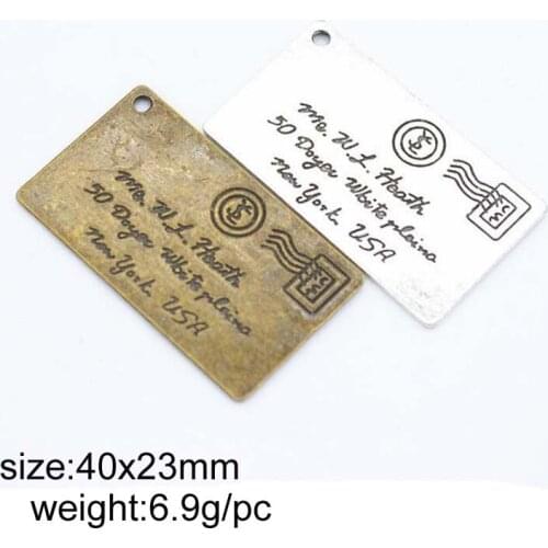 10pcs 40x23mm Two Color Plating Available Alloy Envelope Charms Jewelry Pendant Findings
