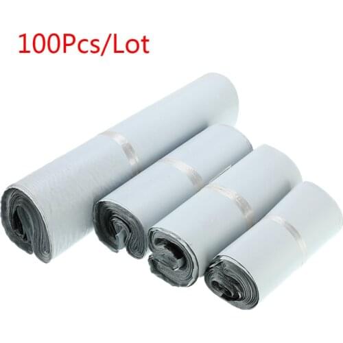 100Pcs/Lot White Plastic Envelope Self-seal Adhesive Courier Storage Bags Black Gray Plastic Poly Envelope Mailer Shipping Bags