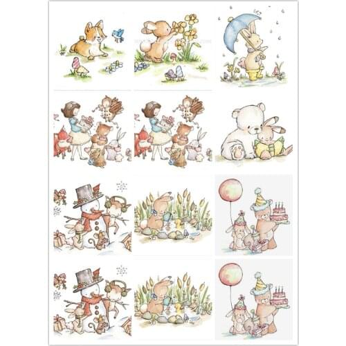 10x8 Available Bunny Series Transparent Clear Silicone Stamp/Seal for DIY scrapbooking/photo album Decorative card making