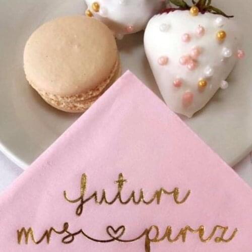 50 Personalized Future Mrs Bridal Shower Napkins - Bridal Shower - Rehearsal Dinner - Engagement Party Napkins Wedding party