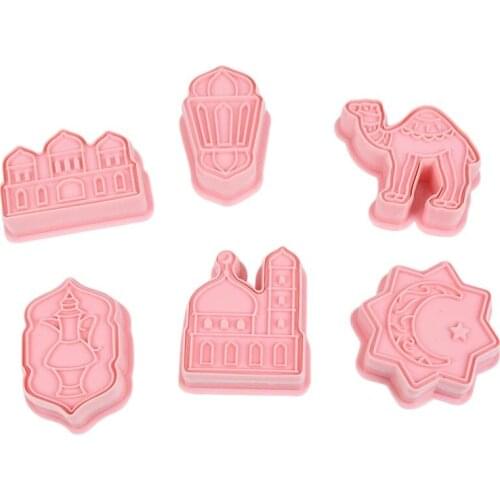6Pcs Easter Rabbit Pattern Printing Cookie Cutters Mold 3D Cartoon Bunny Plastic Press Mould Baking Pastry DIY Cake Kitchen Tool