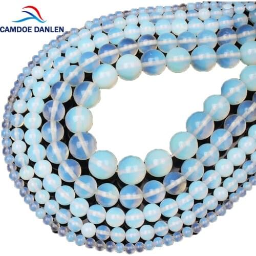 Natural Stone White Opal Beads Opalite Quartz 4 6 8 10 12MM Fit Diy Make Up Charms Beading Beads For Jewelry Making Accessories