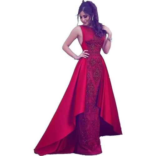 ElegantEvening Dresses Long Ever Pretty A-Line Contrast Color Embroidery Lace Formal Dresses Robe De Soiree