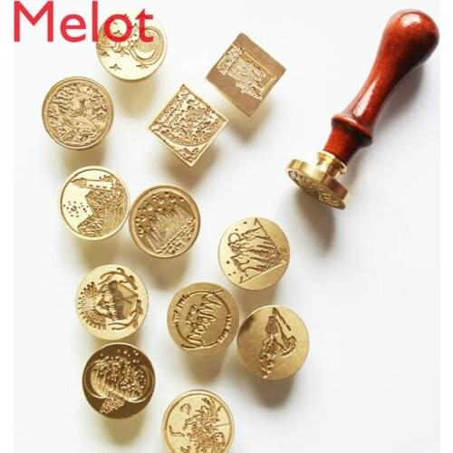 European Tree Pattern Wax Seal Stamp Vintage Happy Birthday Antique Copper Seal Scrapbook Handicraft Craft Wedding Decoration