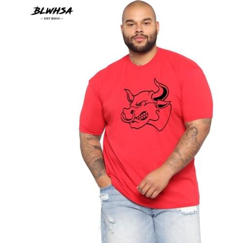 BLWHSA Bull Head Printing T Shirt Men Fahion Short Sleeve Summer T-shirts Funny Hip Hop Print T-Shirts Plus Size Clothing