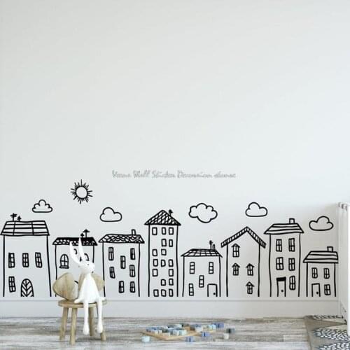 Playroom graffiti hand-painted urban modern style home kindergarten childrens room decoration wall stickers bedroom vinyl decal