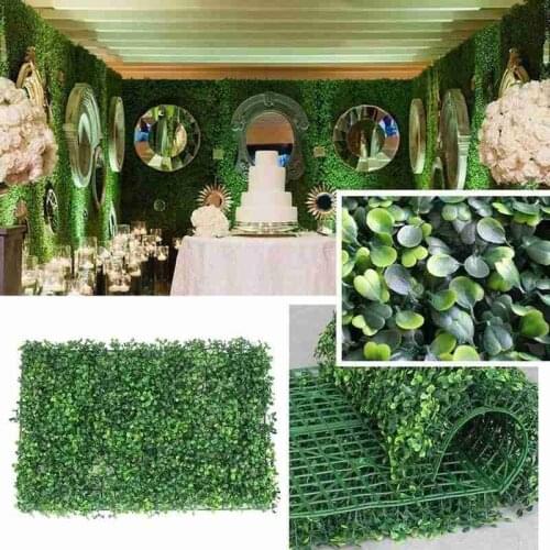 Artificial Plant Lawn Grass Fake Decorative Wall Plant Mat Garden Interior Outdoor Panel Decoration Artificial Privacy Boxw P2J6