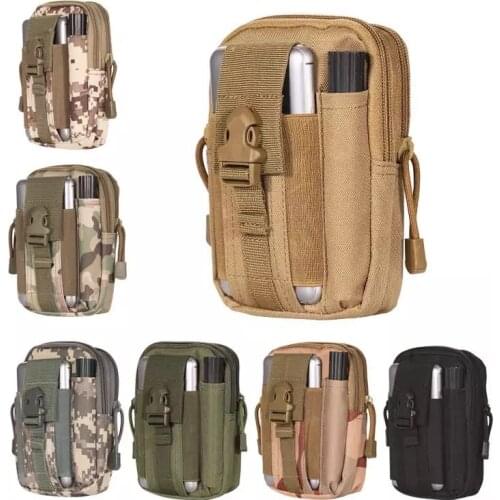 Outdoor camping sports pockets multifunctional running waterproof mobile phone pockets wear belt tactical camouflage phone case