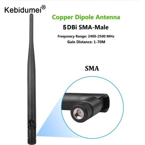 Kebidumei 2.4 GHz 5dBi 802.11b/g Aerial SMA Male Wireless Router WiFi Antenna For Mini PCI U.FL IPX to SMA Male Pigtail Cable