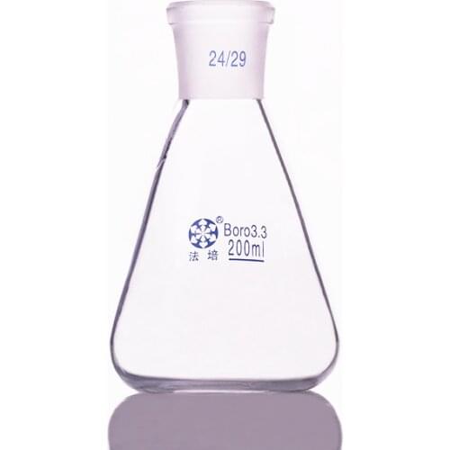 Conical flask with standard ground-in mouth,Capacity 200ml,joint 24/29,Erlenmeyer flask with standard ground mouth