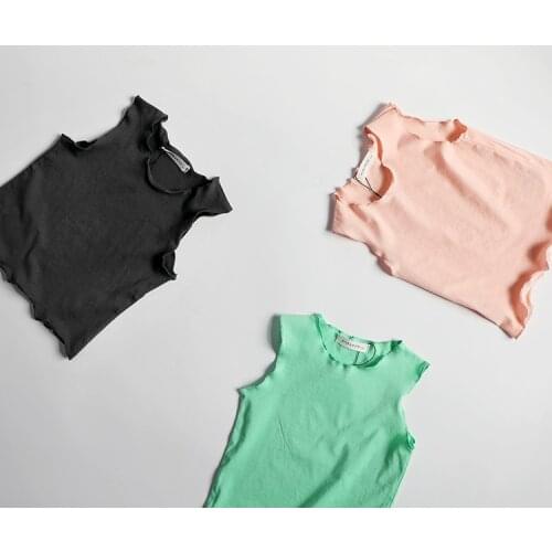 Summer Baby Girl Tops 100% Cotton Tee Shirt Solid Infant Clothing Sleeveless T-Shirt Camiseta Infantil Menina 2019 New Arrivals