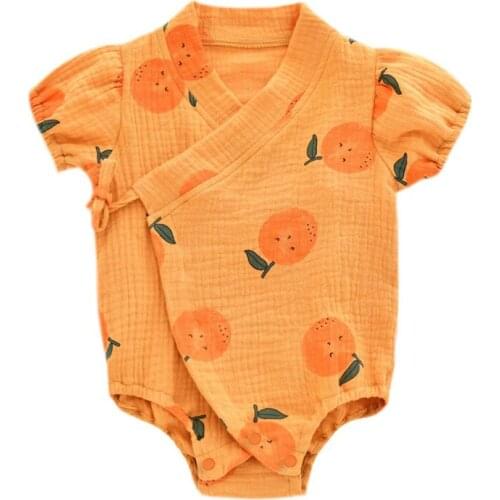 Baby Summer Clothes Newborn Jumpsuit Girls Boys Muslin Cotton Shorts Sleeve Infant Romper 0-2 Years