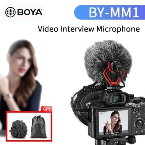 BOYA BY-MM1 Video Record Microphone for DSLR Camera Smartphone Osmo Pocket Youtube Vlogging Mic for iPhone Android DSLR Gimbal