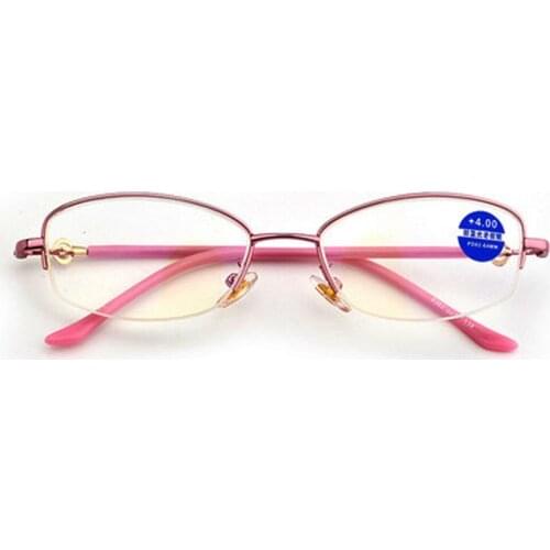Fashion Retro Ladies Oval Titanium Alloy Frame Anti Blu Light Ultralight Reading Glasses Trend Men Women+1.0 +1.5 +2.0 +2.5