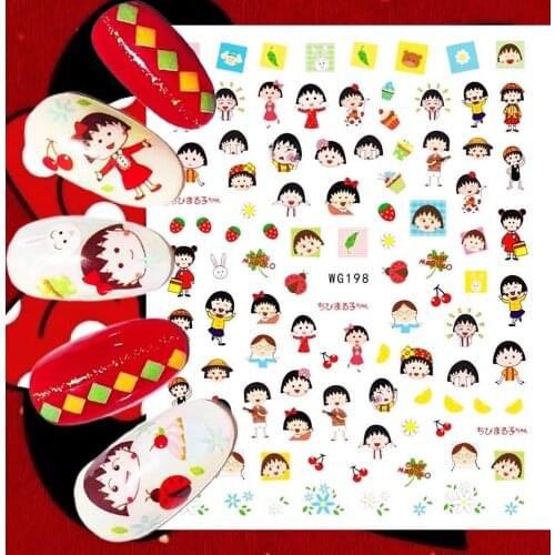 Cartoons GIRL 3D anime nails Back glue Nail decal Nail sticker Nail decoration Nail art HL30