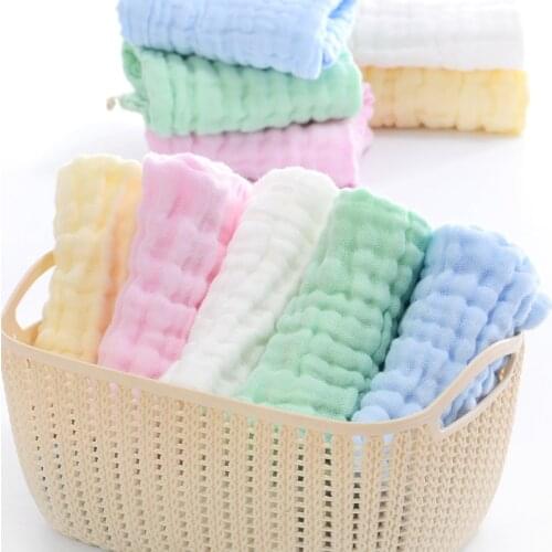 Muslin 6 layers pure cotton soft baby bath towel baby wash towel handkerchief bathing breastfeeding wash towel wipes p-cloth