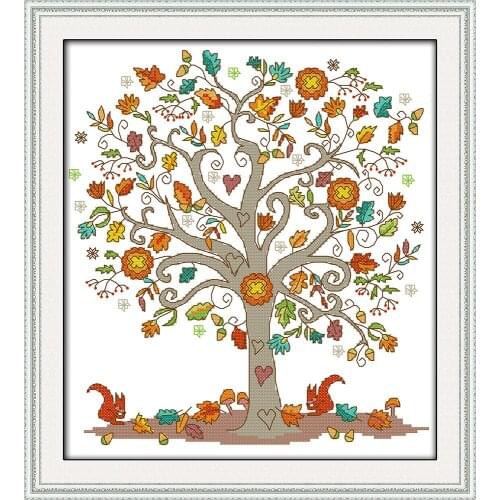 The giving tree cross stitch kit cartoon Aida count 14ct 11ct 100% printed embroidery DIY handmade needlework wall home decor