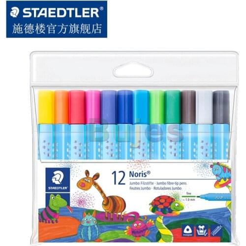 STAEDTLER 328 WP12 12 color 3.0mm Art Markers Pens set, Triangular thick or slim bar , Water-soluble Office & School Supplies