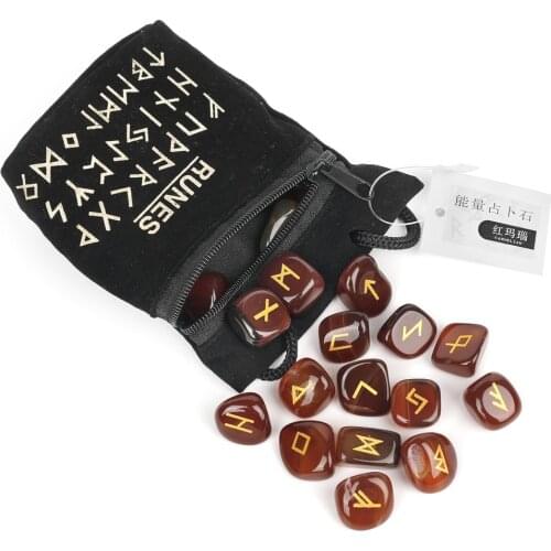 25pcs Natural Rune Stones Crystal Agate Divination Stones For Meditation Rose Quartz Green Aventurine Carnelian White Crystals