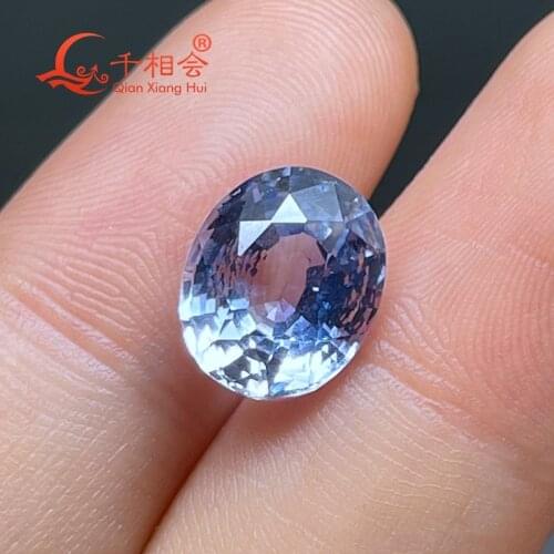 Thailand cut very light blue artificial Sapphire oval shape clear corundum gem stone
