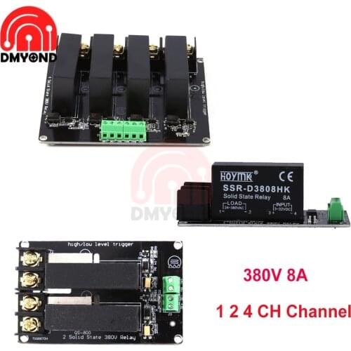Wholesale 380V 8A 1 2 4 Channel SSR Board SSR Solid State Relay Module High Low Level H-L Trigger Board D3808 Switch Controller