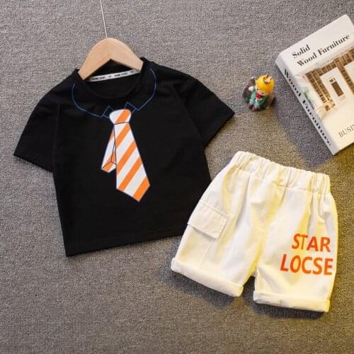 0-5 Years Summer Boy Clothing Set 2021 New Fashion Active Casual Cartoon T-shirt+ Pant Kid Children Baby Toddler Boy Clothing