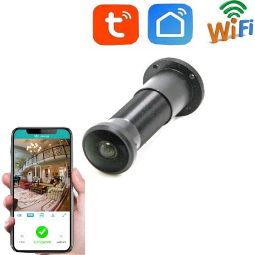 Tuyamen Eyehole Security 1080P HD Panoramic Cat Eye Mini Cat Eye Door Wifi Two-way Voice Intercom P2P Camera