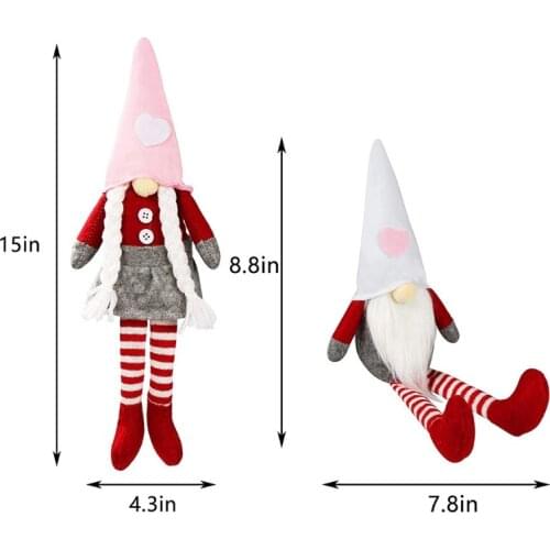 YYSD Valentines Day Gnome Plush Doll Decorations -Handmade Swedish Tomte for Valentines Day Table Ornament, Valentines