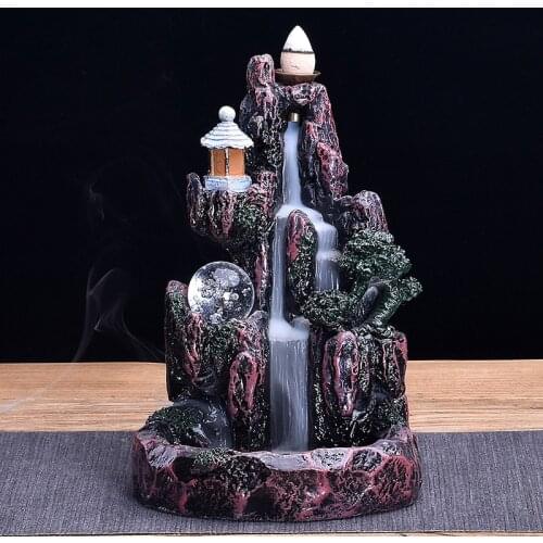 Backflow Incense Burner Holder Waterfall Burner Incense Back Flow Incense Burner Smoke Candle Burner Backflow Incense Holder