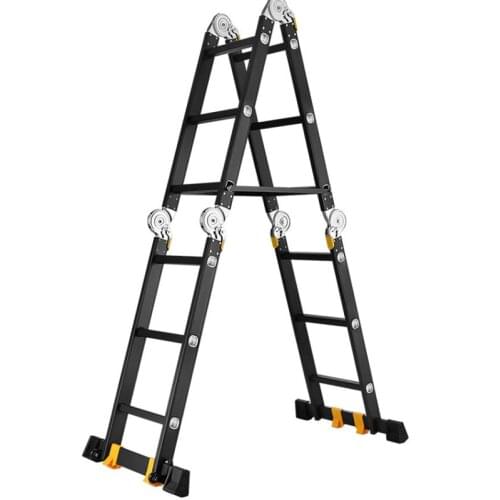 Portable Thickened Multifunctional Folding Household Herringbone Ladder Straight Aluminum Alloy Telescopic Staircase Project