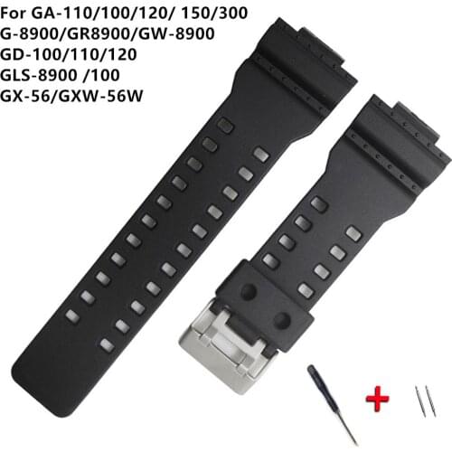 16mm Silicone Rubber Watch Strap Fit For CasioG Shock Replacement Black Waterproof Dwaterproof Bracelets Accessories