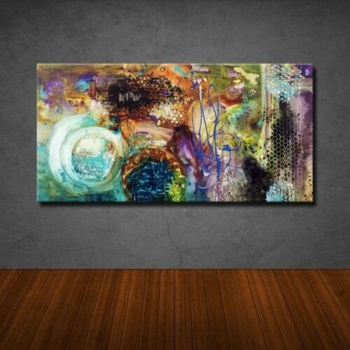 Hand painted Modern Abstract Oil Painting on Canvas Wall Art 48"*24(no framed)