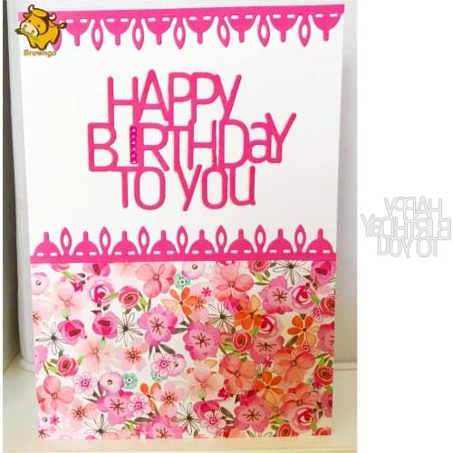 Happy Birthday to You Metal Cutting Dies Stencil Template For DIY Scrapbooking Embossing Paper Cards Album Making Craft Dies Cut