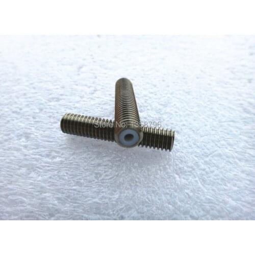 With Tracking Number 5pcs/lot 3D Printer Accessories Stainless Steel 30mm*M6 Throat for Makerbot 1.75mm Fimament With PTFE Tube