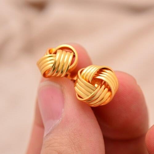 Earrings Fashion 24K Gold Color Small Earrings for Women/Girls Jewelry with Ethiopian Africa Arabia Middle East Best Gifts