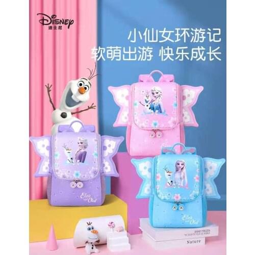 Disney Frozen School Bags For Girls Elsa Anna Kindergarten Primary Student Shoulder Orthopedic Backpack Super Light Mochilar
