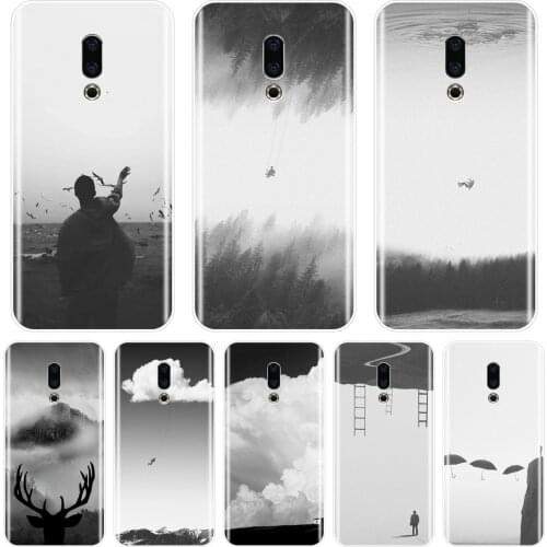 Back Cover For Meizu U10 U20 Pro 6 7 Plus Black White Art Retro Deer Soft Phone Case Silicone For Meizu 15 Lite 16 Plus 16th 16x