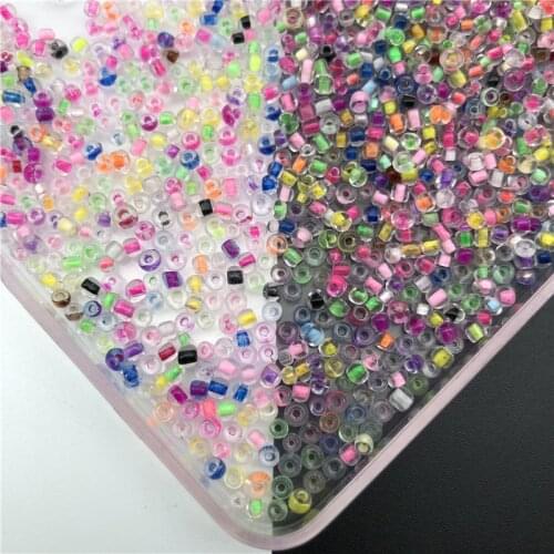1200pcs/20g/Lot 2mm Top Glass Loose Dye Core Color Seed Spacer Beads Jewelry Making DIY, Women Kids Garment Accessories