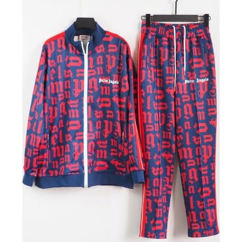 Palm Angels Men Women Lovers Style Fashion Long Sleeve Pants, Boyfriend Gift Sports Jacket Set