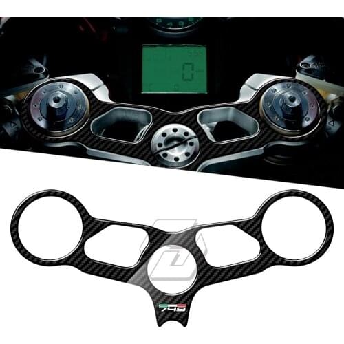 3D Carbon-look Upper Triple Yoke Protector Tank Pad Case for Ducati 749 Models
