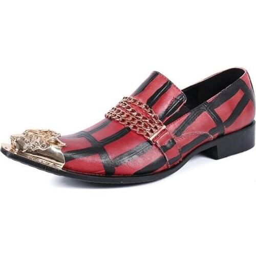 Luxury Mens Shoes Handmade Mens Genuine Leather Dress Shoes Men Formal Metal Pointe Gentleman Business Shoes Zapatos Hombre