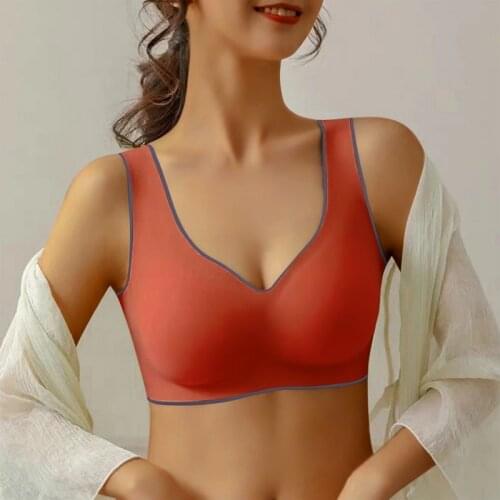 Thai Latex Underwear Bras for Women Plus Size M-2XL Push Up Bralette Seamless Bra Top Bh Comfort Cooling Gathers Shock-Proof Pad