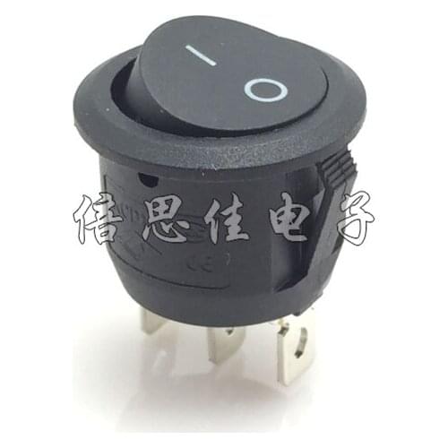 10pcs/Rocker switch 3 Pin 2 files Circular switch Open hole 20MM Ship type switch