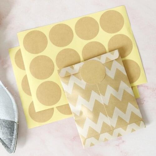 120pcs Round Square Gift Seal Labels Stickers Blank Paper Label Cookie Candy Bags Sealing Sticker Bakery Supplies Party Favor De