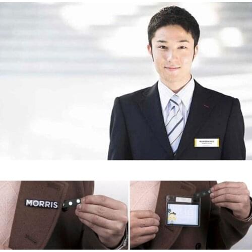 20Pc Blank Magnetic Name Badge Holder Identification Reuseable Magnetic Id Card Holders for Jacket Lapel Shirts No Holes HX6E