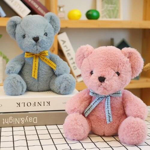 23cm Kawaii Creative Blue Pink Teddy Bear Plush Toys Stuffed Soft Animal for Girl Childrens Birthday Wedding Valentines Gift