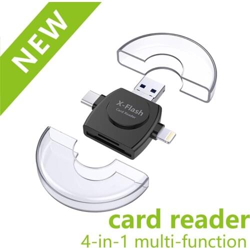 4 In 1 Card Reader USB Type-C Micro USB Lighting High-speed Universal Card Reader for Apple Android Computer Extension Headers