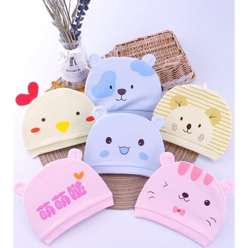 5pcs Per Lot Baby Hats 100% Cotton Printed Baby Hats & Caps For 0-3 Months Newborn Baby Accessories Dropshipping