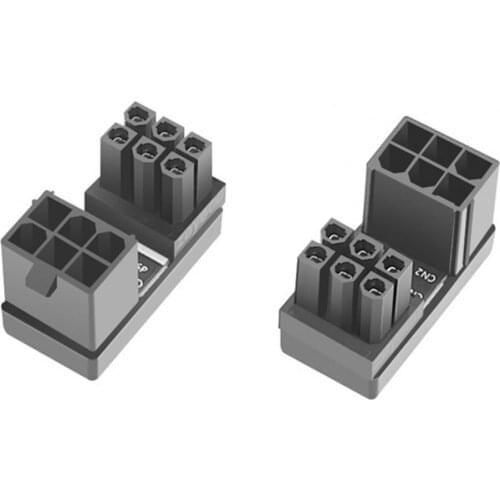 6PIN 8PIN 180 Degrees Turning Graphics Card Adapter Power Steering Connector for PC